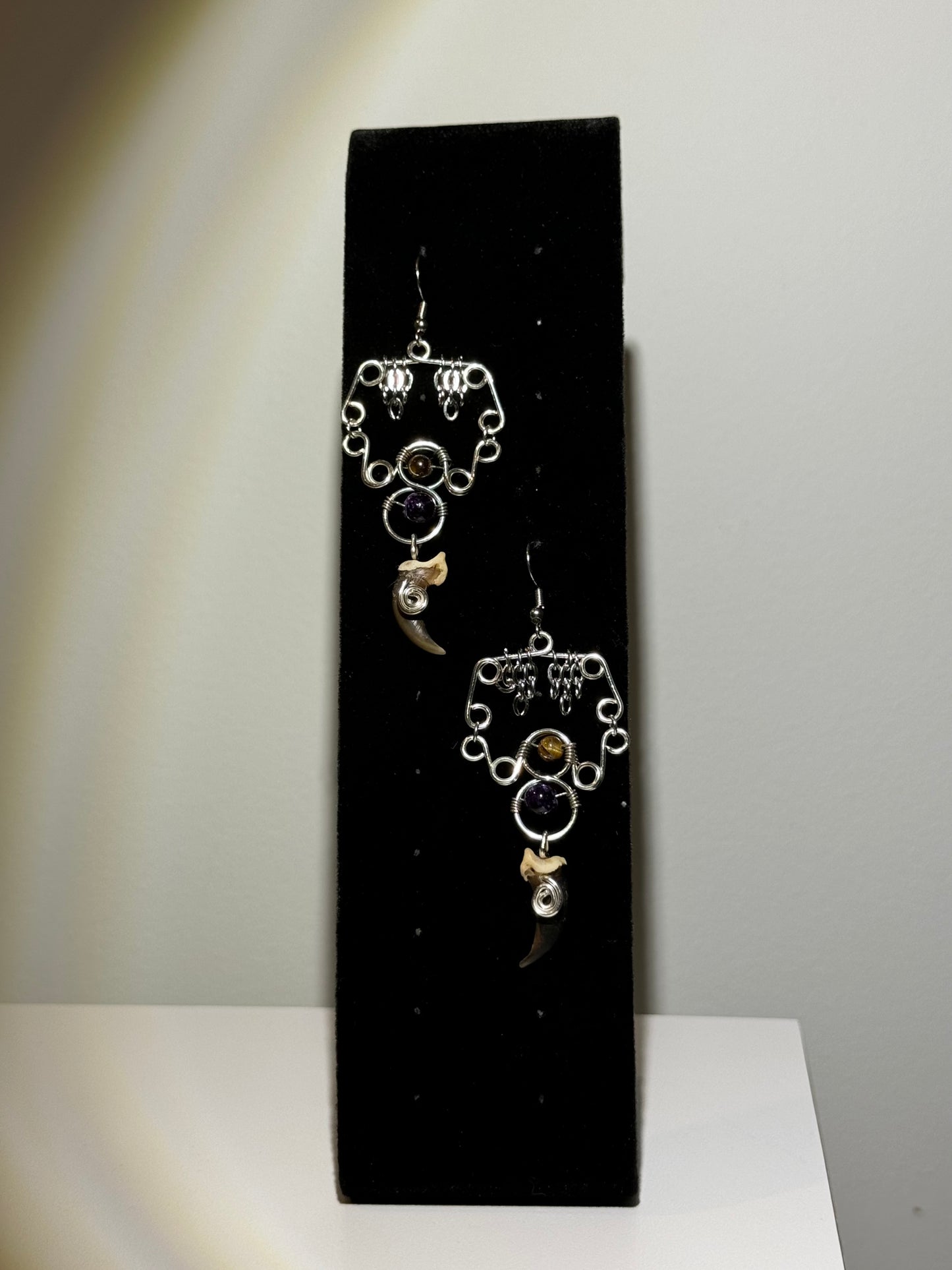 Coyote Claw & Amethyst Earrings