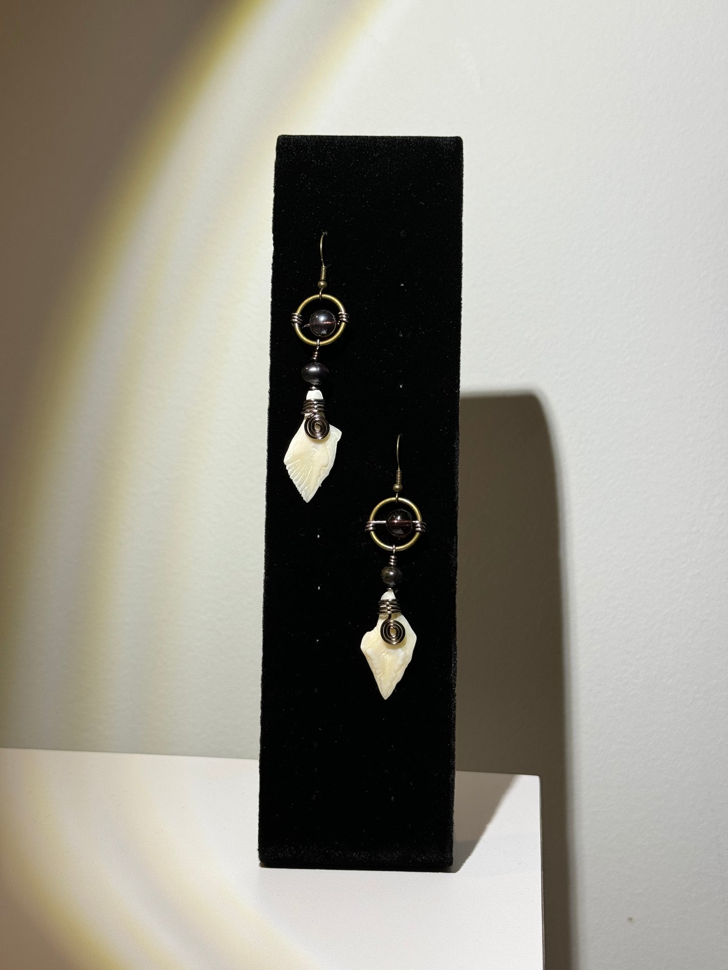 Gar scale earrings