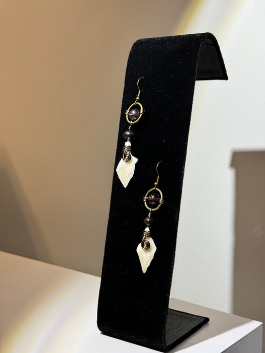 Gar scale earrings