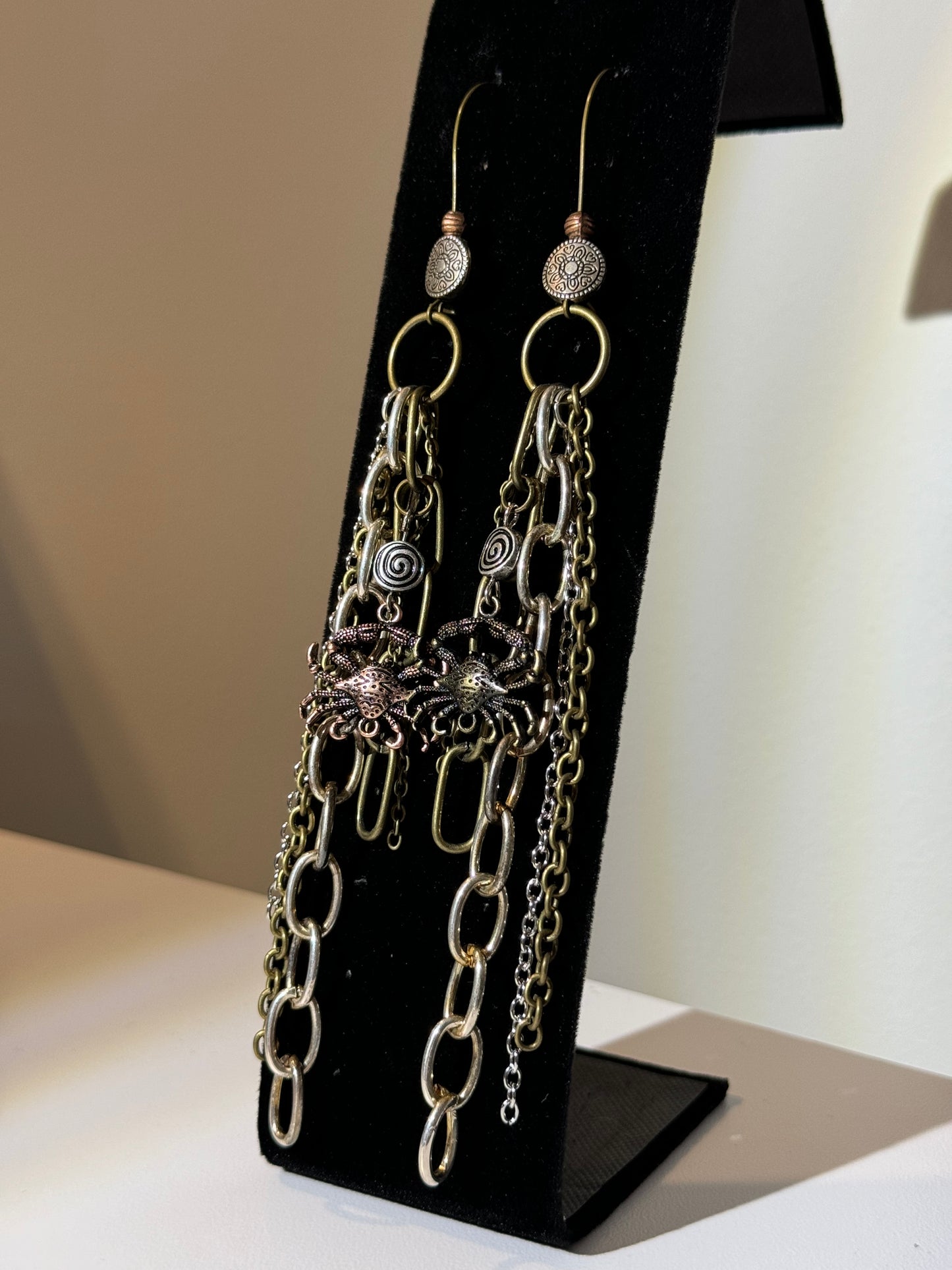 Crab Mixed Metal Earrings