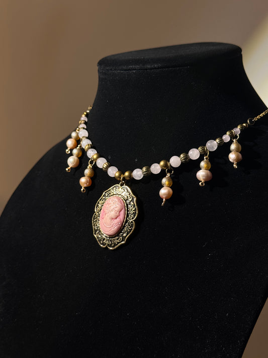 Pink Portrait Necklace
